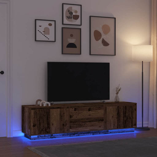 Dulap TV cu lumini LED Lemn vechi 193,5x41x50 cm - WALTI WALTI