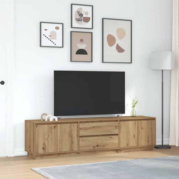 Dulap TV cu lumini LED Artisan Stejar 193,5x41x50 cm - WALTI WALTI