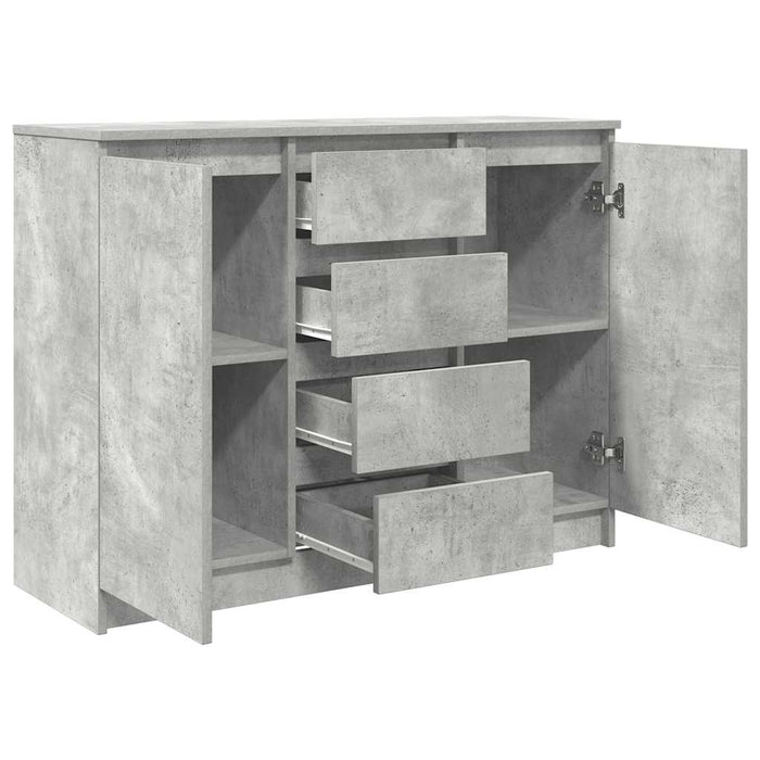 Bufetă cu sertare Gri beton 100,5x35x76 cm Lemn prelucrat - WALTI WALTI