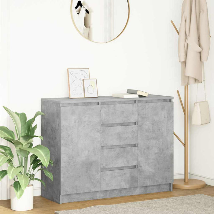 Bufetă cu sertare Gri beton 100,5x35x76 cm Lemn prelucrat - WALTI WALTI