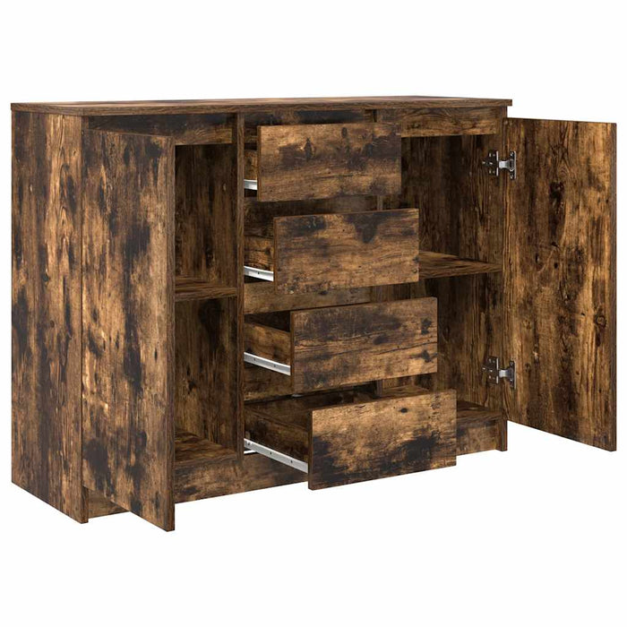 Bufetă cu sertare Stejar afumat 100,5x35x76 cm Lemn prelucrat - WALTI WALTI