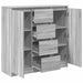 Bufetă cu sertare Gri Sonoma 100,5x35x98,5 cm Lemn prelucrat - WALTI WALTI