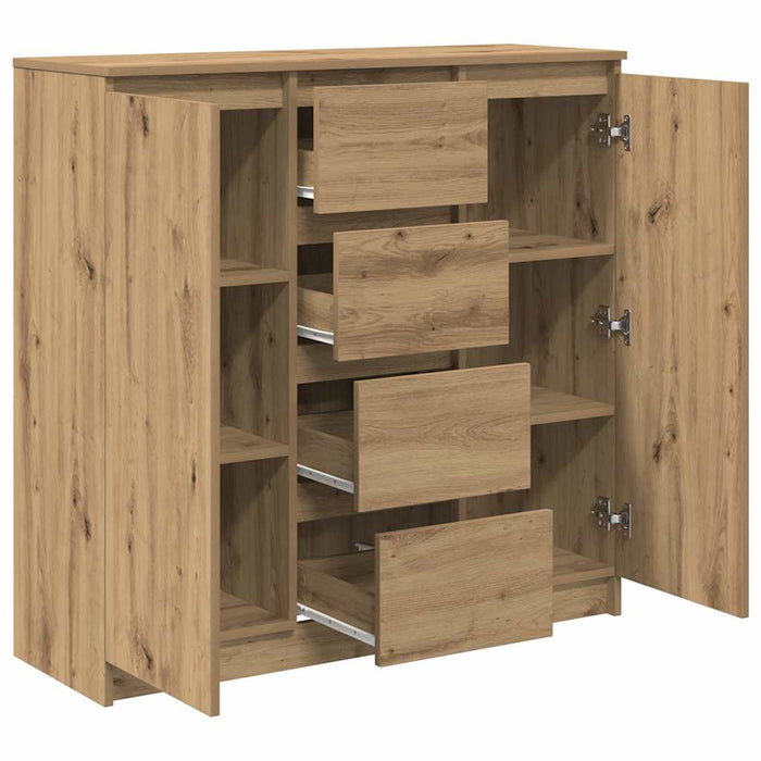 Bufetă cu sertare Stejar Artisan 100,5x35x98,5cm Lemn prelucrat - WALTI WALTI