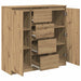 Bufetă cu sertare Stejar Artisan 100,5x35x98,5cm Lemn prelucrat - WALTI WALTI