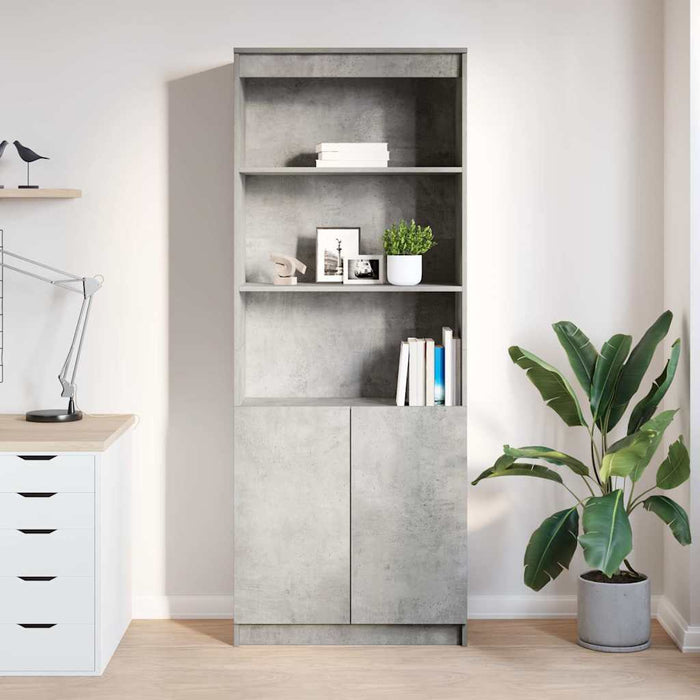 Dulap înalt, gri beton, 70x35x180 cm, lemn prelucrat - WALTI WALTI