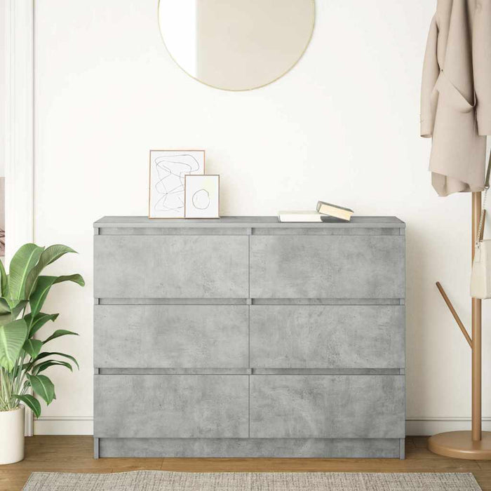 Bufetă Gri Beton 100x35x76 cm Lemn prelucrat - WALTI WALTI