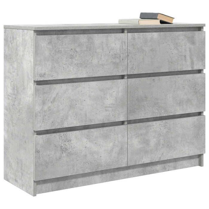 Bufetă Gri Beton 100x35x76 cm Lemn prelucrat - WALTI WALTI