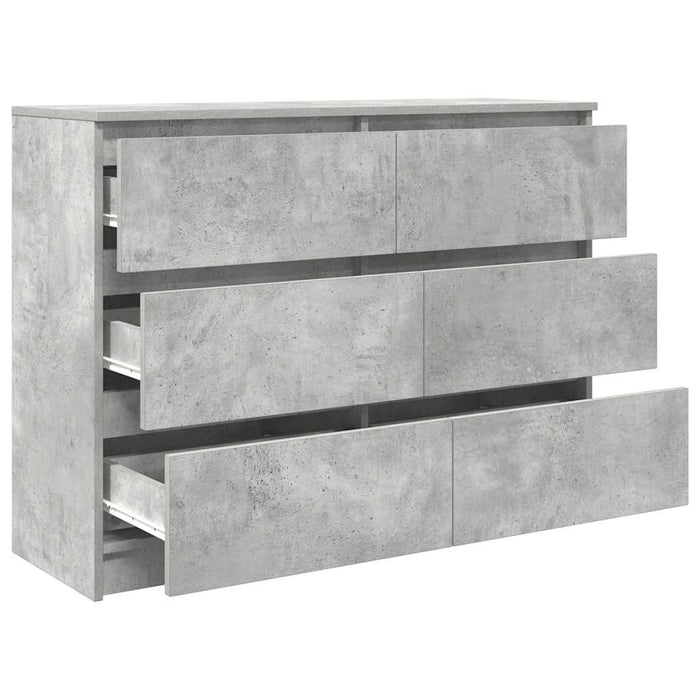 Bufetă Gri Beton 100x35x76 cm Lemn prelucrat - WALTI WALTI