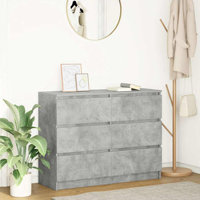 Bufetă Gri Beton 100x35x76 cm Lemn prelucrat - WALTI WALTI