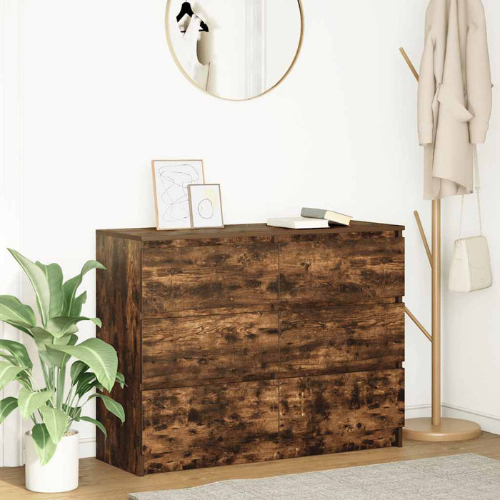 Dulap, stejar fumuriu, 100x35x76 cm, lemn compozit - WALTI WALTI