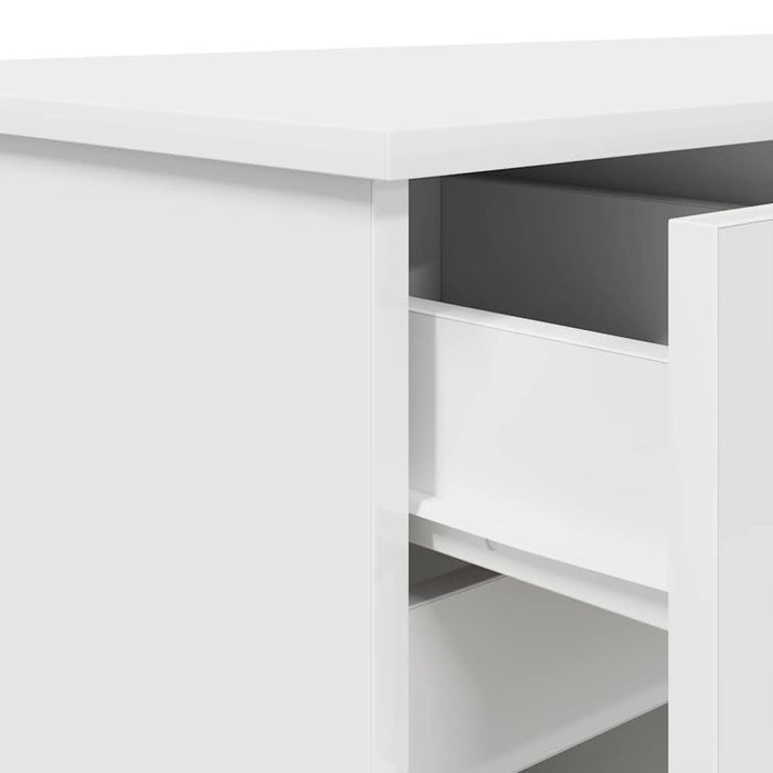 Birou cu sertar cu raft Alb 140 x 49 x 76 cm Lemn compozit - WALTI WALTI