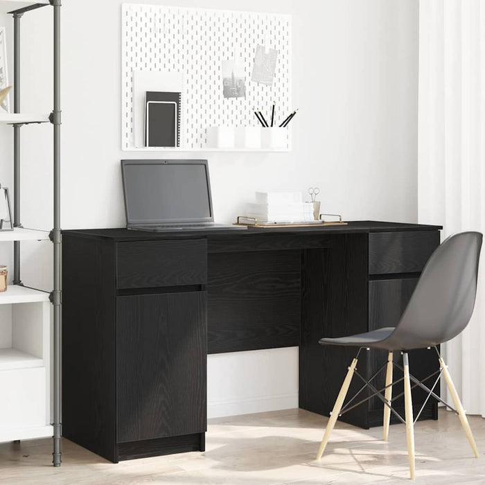 Birou cu sertar Stejar negru 140 x 49 x 76 cm Lemn compozit - WALTI WALTI