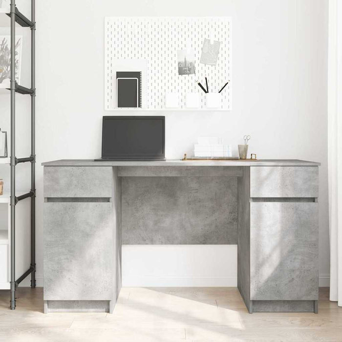 Birou cu sertar cu ușă Gri beton 140 x 49 x 76 cm Lemn compozit - WALTI WALTI
