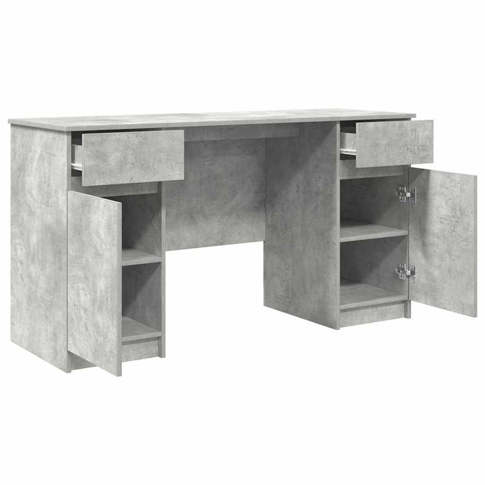Birou cu sertar cu ușă Gri beton 140 x 49 x 76 cm Lemn compozit - WALTI WALTI