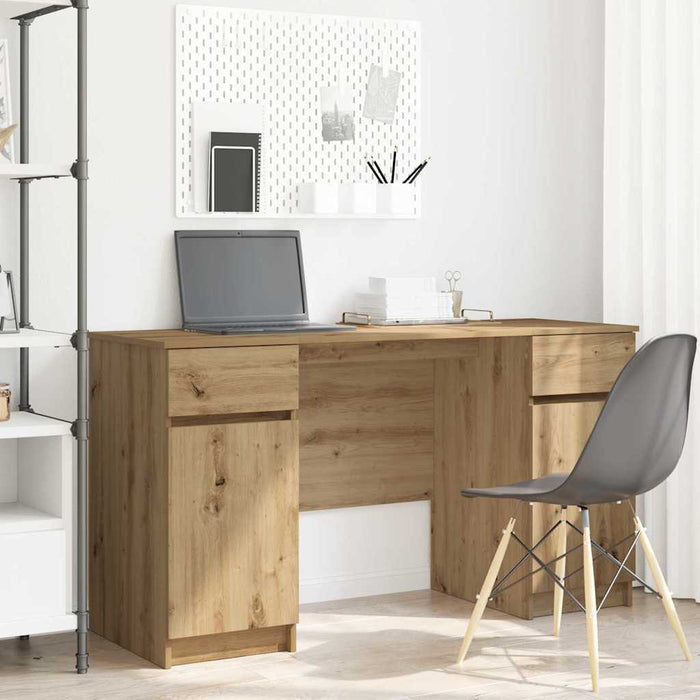 Birou cu sertar stejar artizanal 140 x 49 x 76 cm Lemn compozit - WALTI WALTI