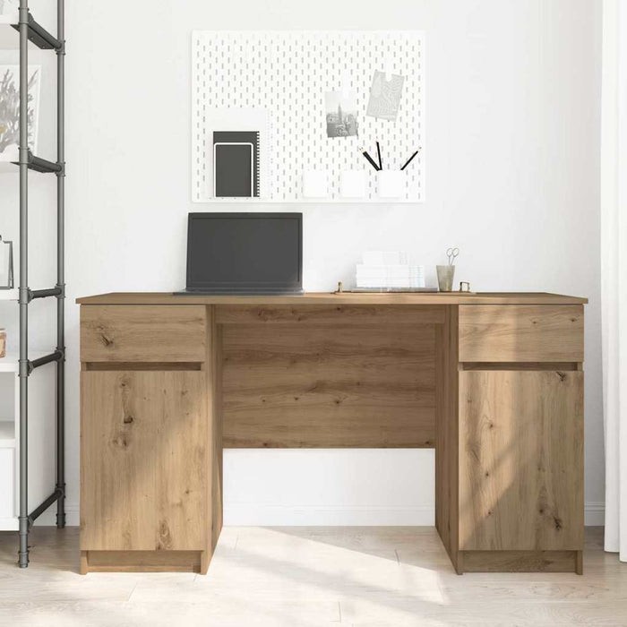 Birou cu sertar stejar artizanal 140 x 49 x 76 cm Lemn compozit - WALTI WALTI
