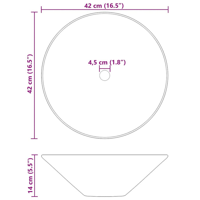 Lavoare 2 buc Negru lucios Ø42x14 cm Ceramic - WALTI WALTI