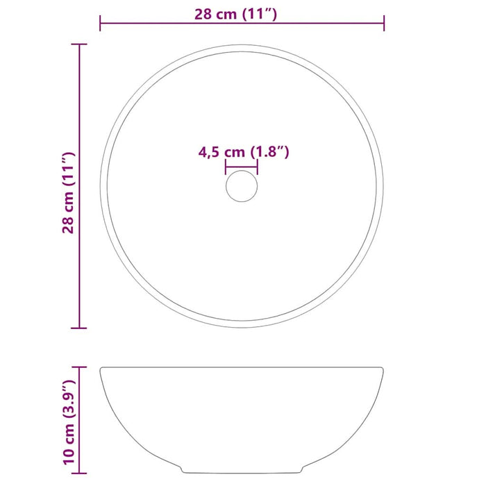 Lavoar negru lucios Ø28x10 cm ceramică - WALTI WALTI