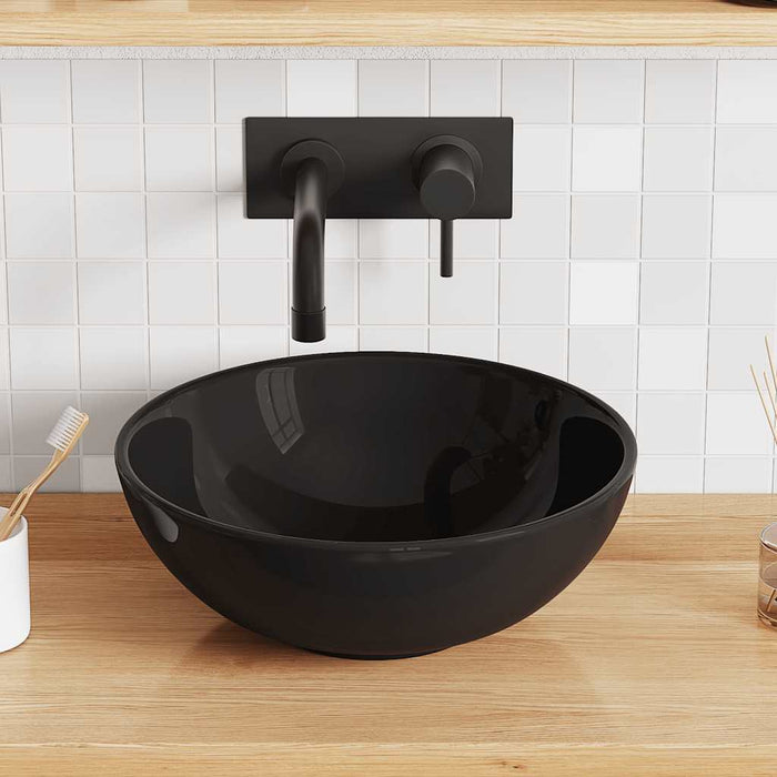 Lavoar negru lucios Ø28x10 cm ceramică - WALTI WALTI