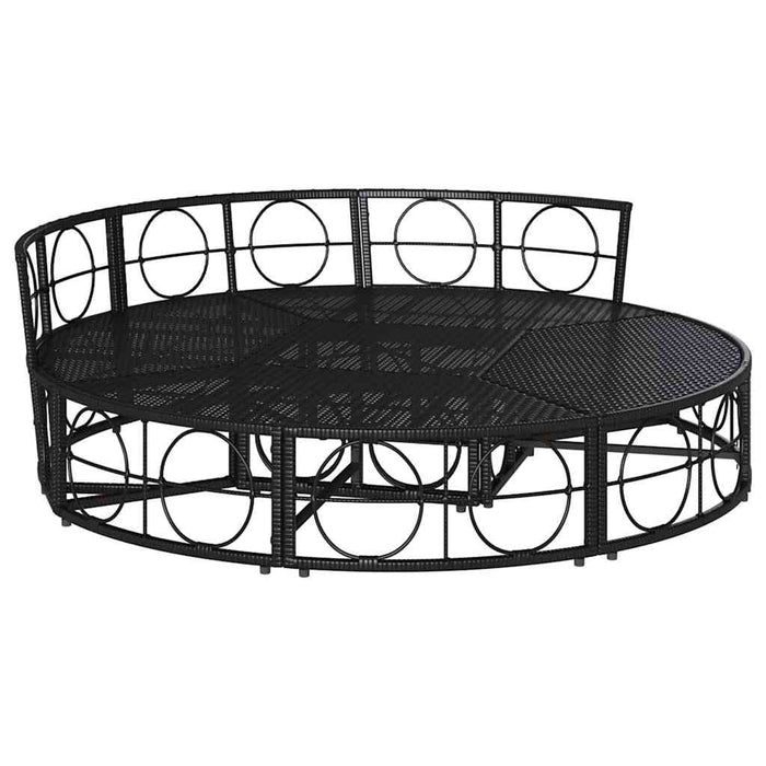 Pat de lounge pentru exterior fără baldachin Poly Rattan negru - WALTI WALTI