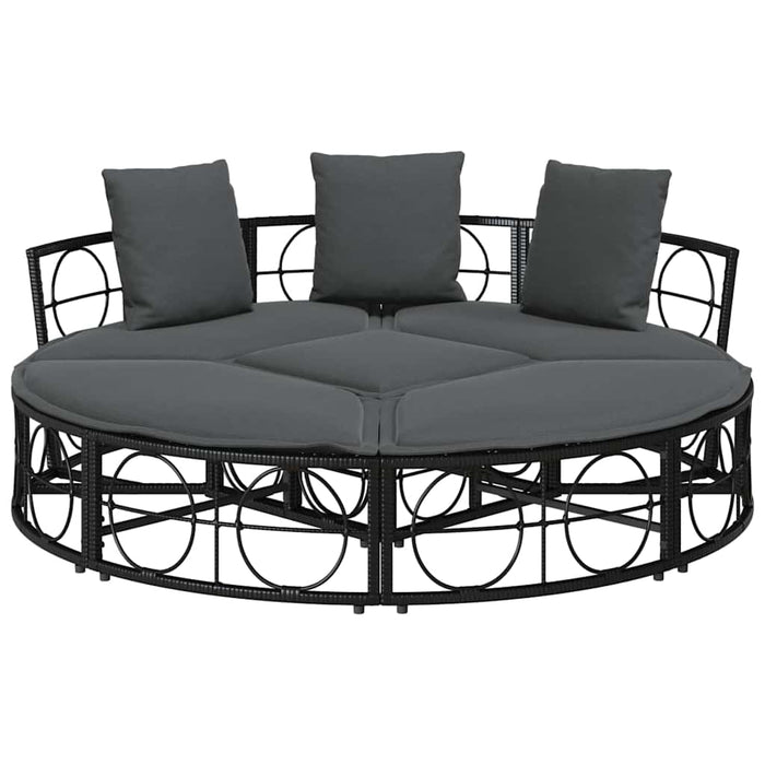 Pat de lounge pentru exterior fără baldachin Poly Rattan negru - WALTI WALTI