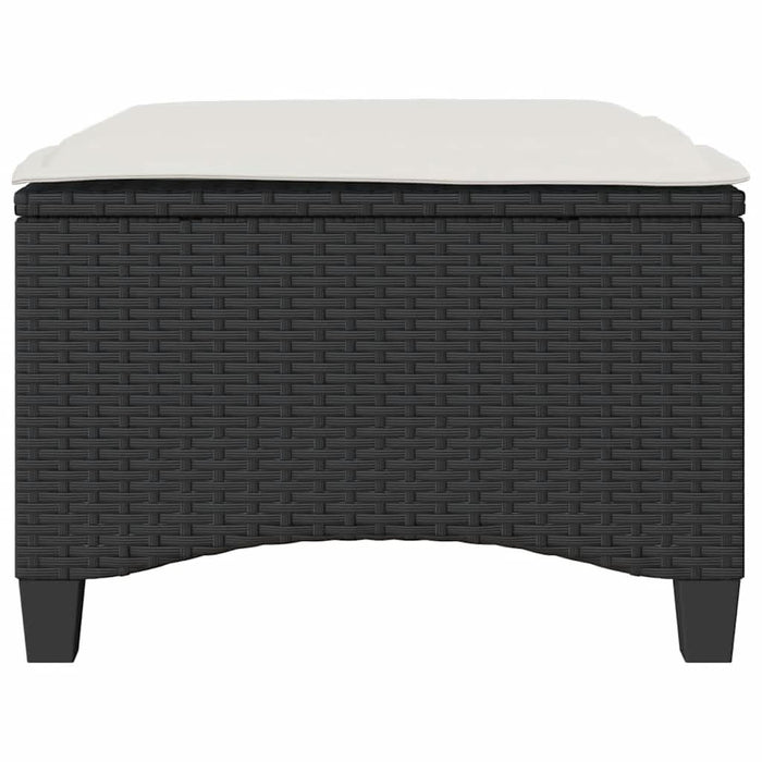Scaune de grădină cu perne 2 buc Negru 55x55x36 cm Poly Ratan - WALTI WALTI