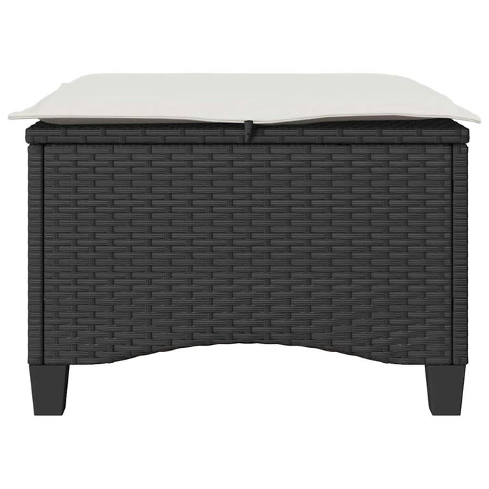 Scaune de grădină cu perne 2 buc Negru 55x55x36 cm Poly Ratan - WALTI WALTI
