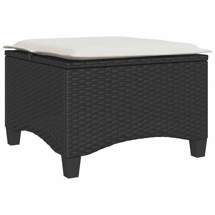 Scaune de grădină cu perne 2 buc Negru 55x55x36 cm Poly Ratan - WALTI WALTI