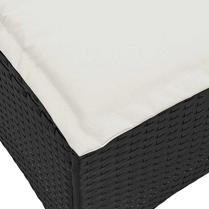 Scaune de grădină cu perne 2 buc Negru 55x55x36 cm Poly Ratan - WALTI WALTI