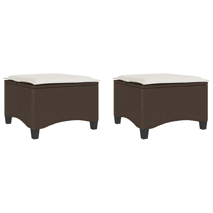 Scaune de grădină cu perne 2 buc Maro 55x55x36 cm Poly Ratan - WALTI WALTI