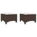 Scaune de grădină cu perne 2 buc Maro 55x55x36 cm Poly Ratan - WALTI WALTI