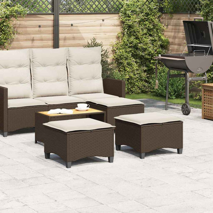 Scaune de grădină cu perne 2 buc Maro 55x55x36 cm Poly Ratan - WALTI WALTI