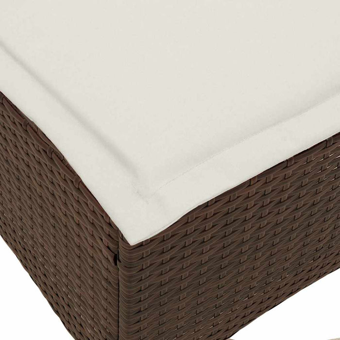 Scaune de grădină cu perne 2 buc Maro 55x55x36 cm Poly Ratan - WALTI WALTI