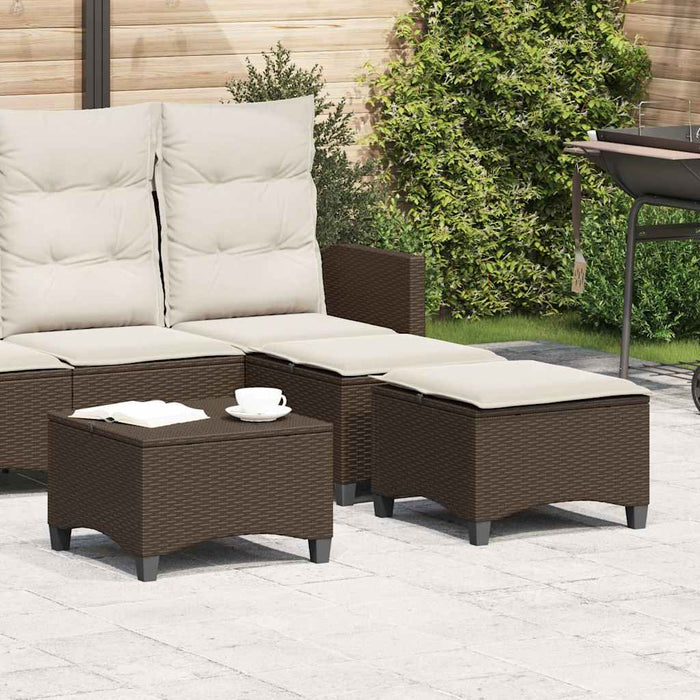 Scaune de grădină cu perne 2 buc Maro 55x55x36 cm Poly Ratan - WALTI WALTI