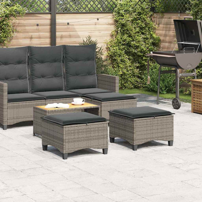Scaune de grădină cu perne 2 buc Gri 55x55x36 cm Poly Ratan - WALTI WALTI
