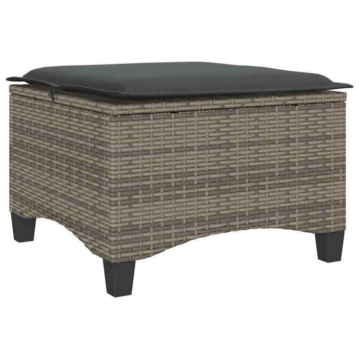 Scaune de grădină cu perne 2 buc Gri 55x55x36 cm Poly Ratan - WALTI WALTI