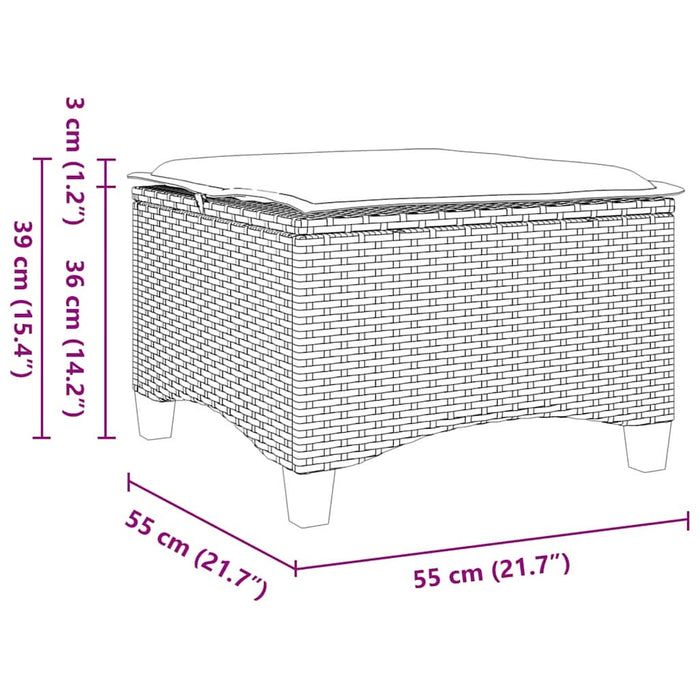 Scaune de grădină cu perne 2 buc Gri 55x55x36 cm Poly Ratan - WALTI WALTI