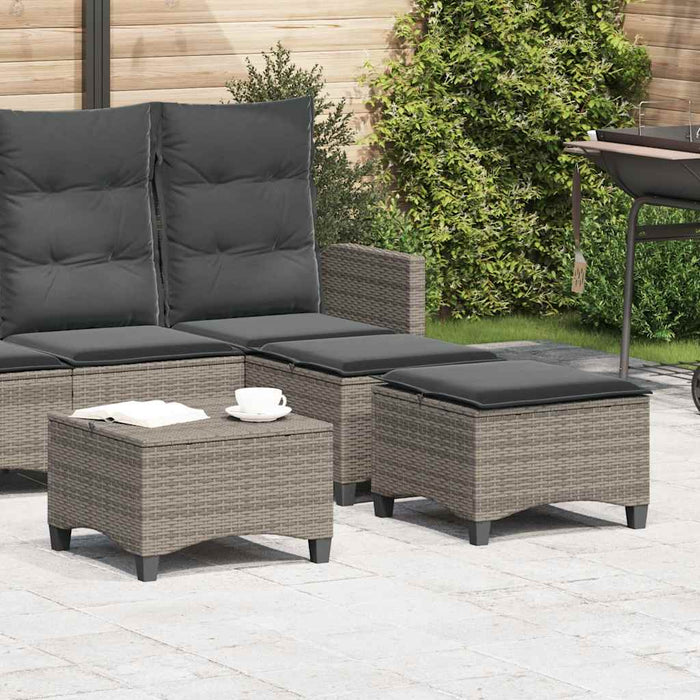 Scaune de grădină cu perne 2 buc Gri 55x55x36 cm Poly Ratan - WALTI WALTI