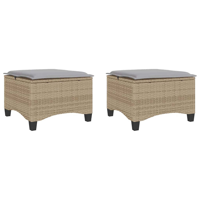 Scaune de grădină cu perne 2 buc Bej 55x55x36 cm Poly Ratan - WALTI WALTI