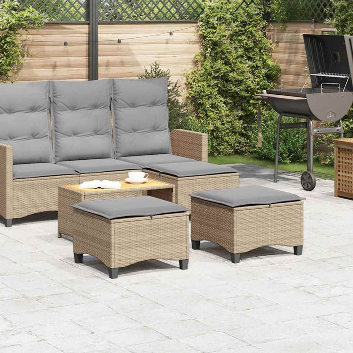 Scaune de grădină cu perne 2 buc Bej 55x55x36 cm Poly Ratan - WALTI WALTI