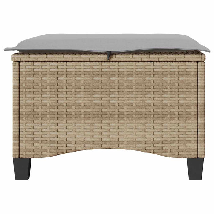 Scaune de grădină cu perne 2 buc Bej 55x55x36 cm Poly Ratan - WALTI WALTI