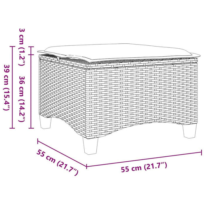 Scaune de grădină cu perne 2 buc Bej 55x55x36 cm Poly Ratan - WALTI WALTI