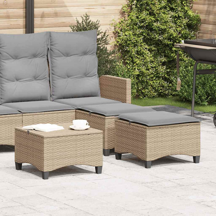 Scaune de grădină cu perne 2 buc Bej 55x55x36 cm Poly Ratan - WALTI WALTI