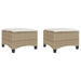 Scaune de grădină cu perne 2 buc Bej 55x55x36 cm Poly Ratan - WALTI WALTI