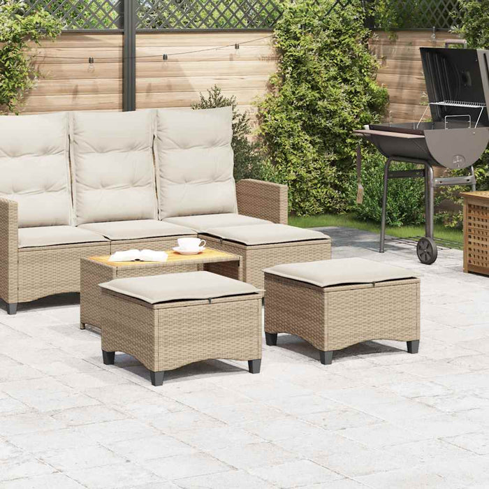 Scaune de grădină cu perne 2 buc Bej 55x55x36 cm Poly Ratan - WALTI WALTI