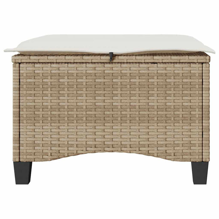 Scaune de grădină cu perne 2 buc Bej 55x55x36 cm Poly Ratan - WALTI WALTI