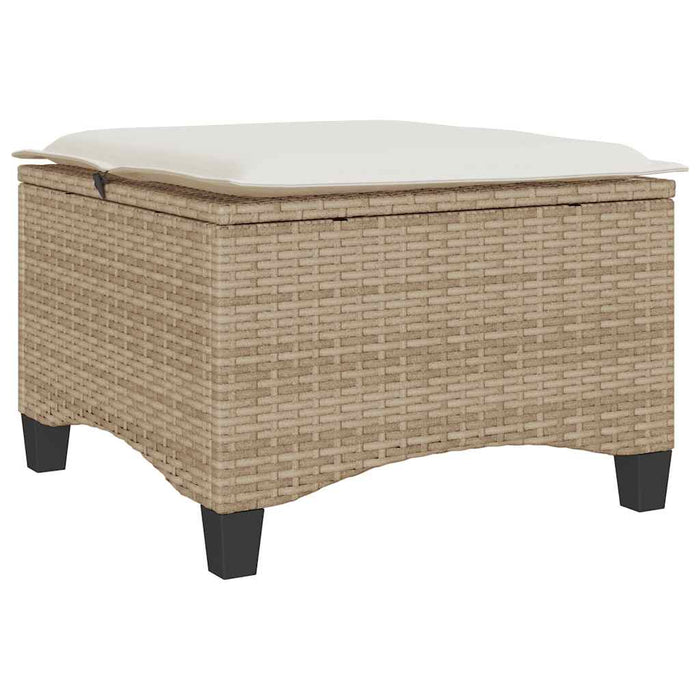 Scaune de grădină cu perne 2 buc Bej 55x55x36 cm Poly Ratan - WALTI WALTI