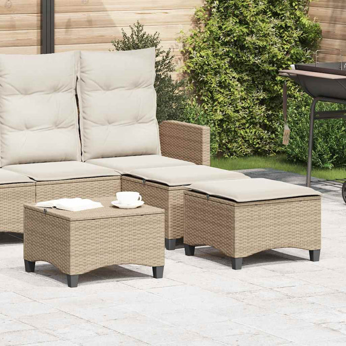Scaune de grădină cu perne 2 buc Bej 55x55x36 cm Poly Ratan - WALTI WALTI