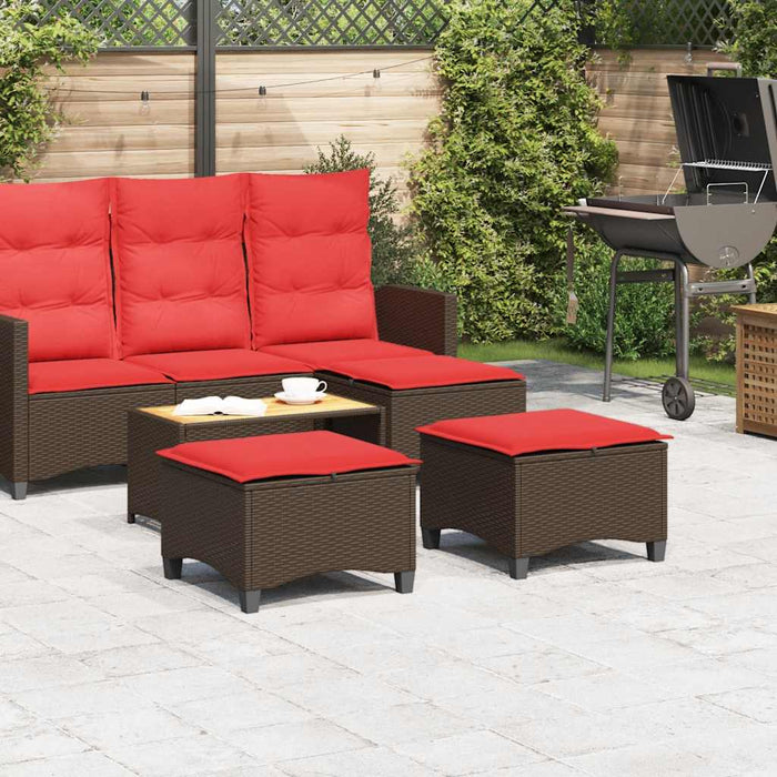 Scaune de grădină cu perne 2 buc Maro 55x55x36 cm Poly Ratan WALTI