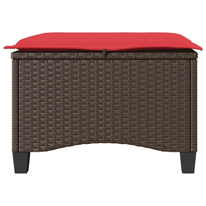 Scaune de grădină cu perne 2 buc Maro 55x55x36 cm Poly Ratan WALTI